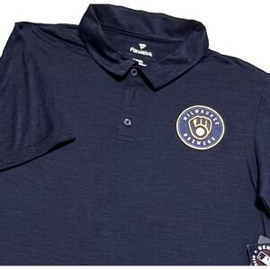 Milwaukee Brewers Fanatics Polo Shirt XL Navy Blue Golf MLB Performance NWT
